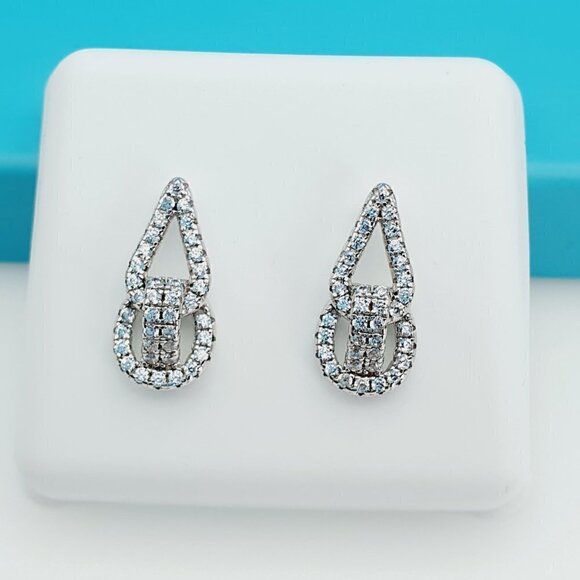 "925 Sterling Silver CZ Beautiful Earrings for Women, 1USPAR4201 - Picture 4 of 11